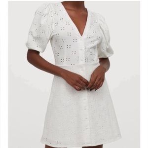 H&M eyelet puff sleeve dress